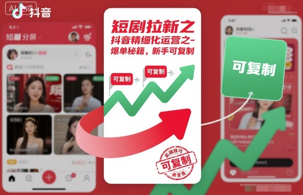 短剧拉新之抖音精细化运营之爆单秘籍，新手可复制-资源站