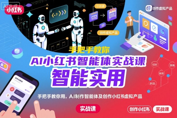 AI小红书智能体实战课，手把手教你用AI制作智能体及创作小红书虚拟产品，提效+内容商业化(更新)-资源站