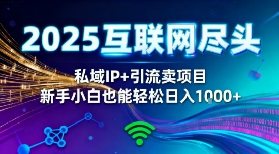 2025网创尽头王炸项目!私域IP+精准引流,新手小白在家躺賺日入1k,零经验也能上手【揭秘】-资源站