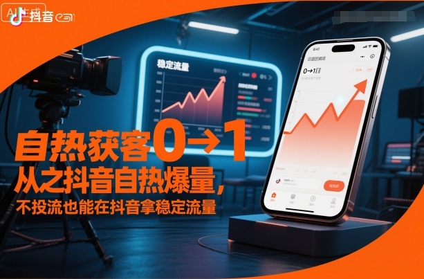 自热获客从0到1之抖音自热爆量，不投流也能在抖音拿稳定流量-资源站
