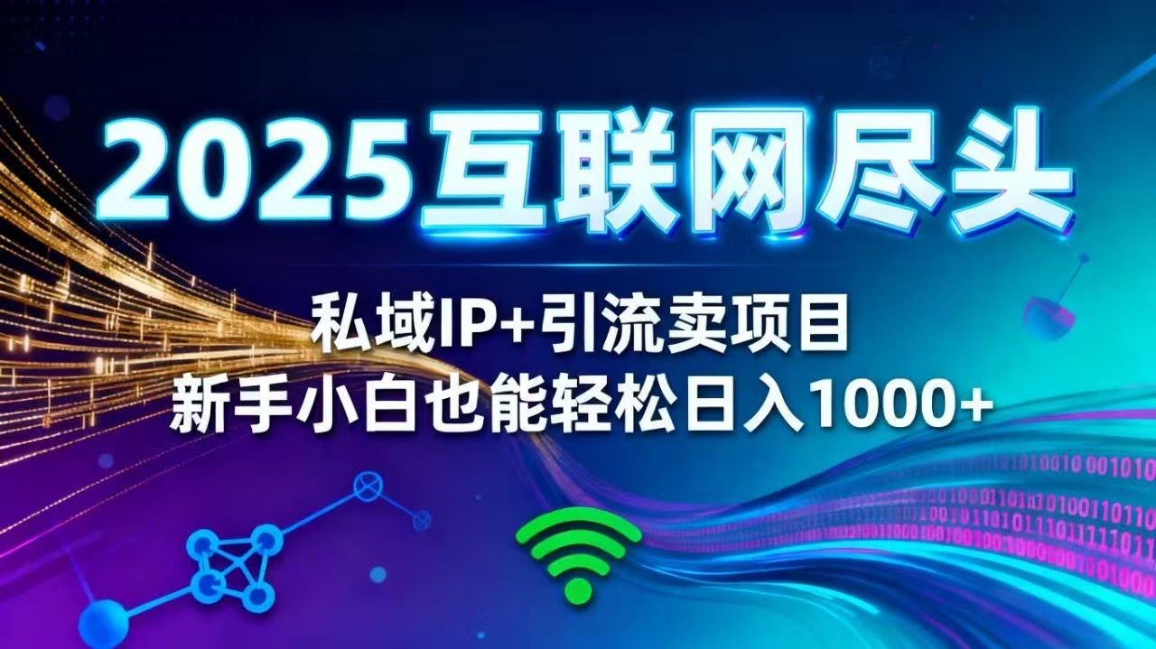 2025网创尽头王炸项目!私域 IP + 精准引流,新手小白在家躺赚日入 1000+-资源站