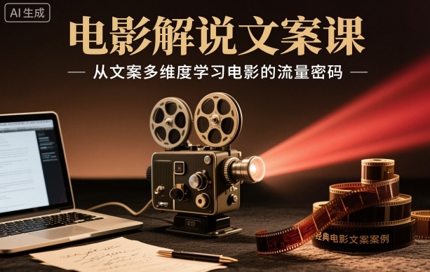 电影解说文案课，从文案多维度学习电影的流量密码-资源站