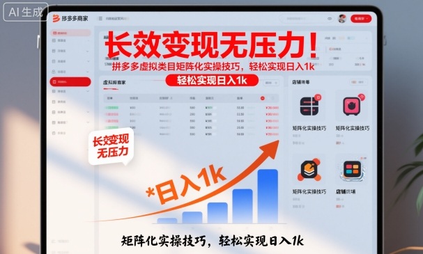 长效变现无压力!拼多多虚拟类目矩阵化实操技巧,轻松实现日入1k【揭秘】-资源站