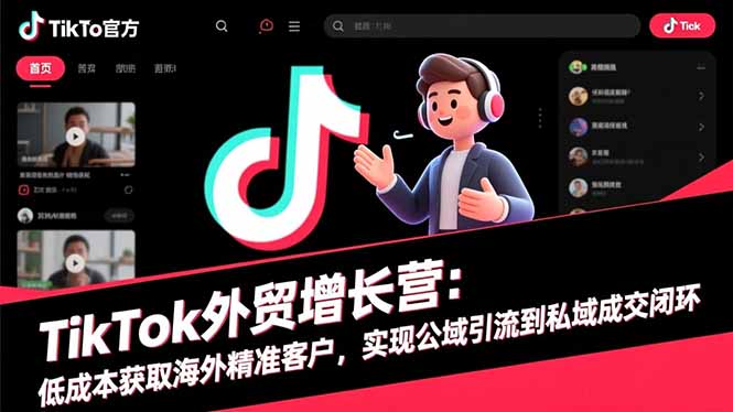 TikTok外贸增长营:低成本获取海外精准客户,实现公域引流到私域成交闭环-资源站