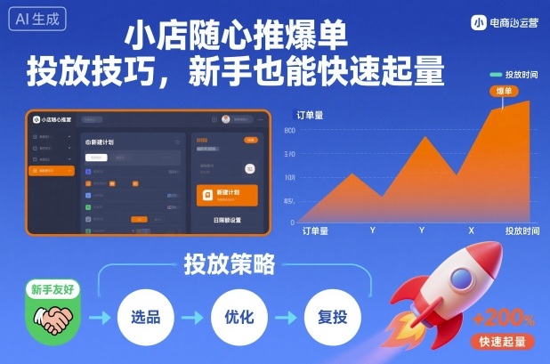 小店随心推爆单投放技巧，新手也能快速起量-资源站