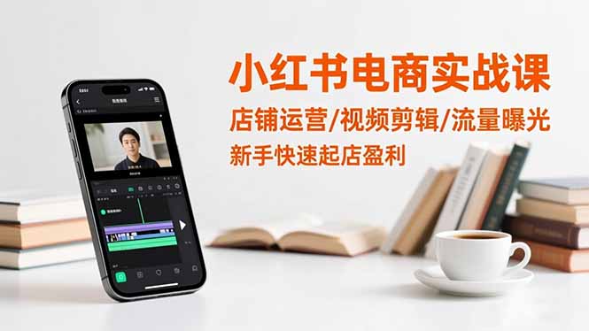 小红书电商实战课：店铺运营/视频剪辑/流量曝光，新手快速起店盈利-资源站