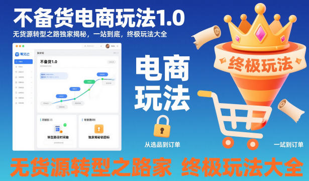 不备货电商玩法1.0，​无货源转型之路独家揭秘，一站到底，终极玩法大全-资源站