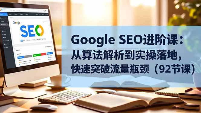Google SEO进阶课:从算法解析到实操落地,快速突破流量瓶颈(92节课-资源站