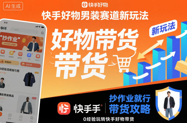 快手好物男装赛道新玩法,抄作业就行,0经验玩转快手好物带货-资源站