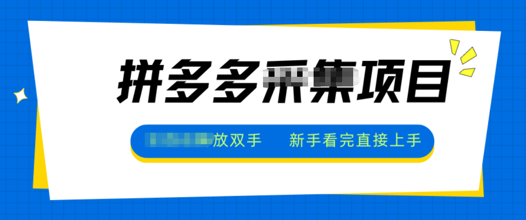 拼多多电商采集，一小时50+，操作简单，零投资-资源站