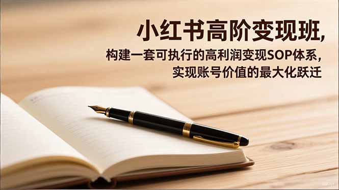 小红书高阶变现班,构建一套可执行的高利润变现SOP体系,实现账号价值的最大化跃迁-资源站