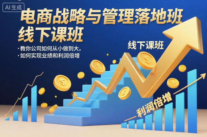 电商战略与管理落地班线下课，教你公司如何从小做到大，如何实现业绩和利润倍增【录音】-资源站