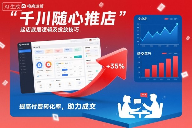 千川随心推起店底层逻辑及投放技巧，提高付费转化率，助力成交-资源站