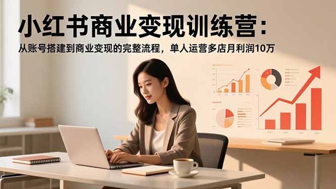 小红书商业变现训练营：从账号搭建到商业变现的完整流程，单人运营多店月利润10万-资源站