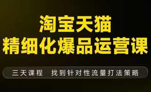 猫课子幽·淘宝天猫精细化爆品运营【音频+字幕+文档】(9月12-14杭州线下课)-资源站