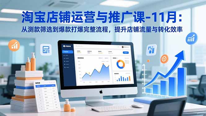 淘宝店铺运营与推广课-11月：从测款筛选到爆款打爆完整流程，提升店铺流量与转化效率-资源站