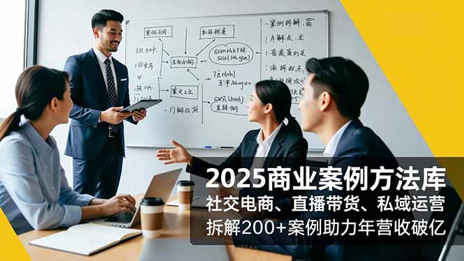 2025商业案例方法库，社交电商、直播带货、私域运营，拆解200+案例助力年营收破亿-资源站