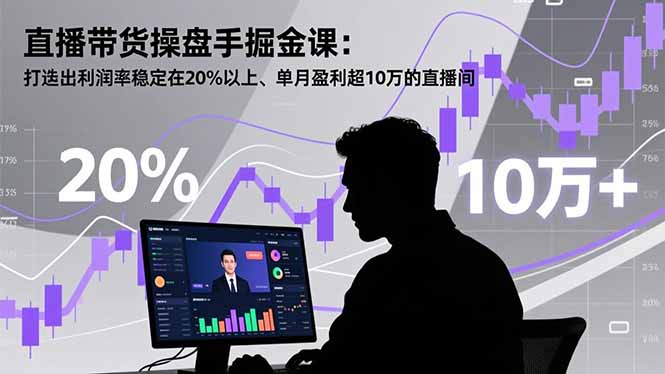 直播带货操盘手掘金课:打造出利润率稳定在20%以上、单月盈利超10万的直播间-资源站