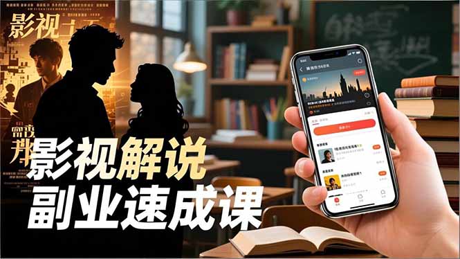 Tk影视解说副业速成课，软件安装、全流程实操、爆款预设，新手两周变现-资源站