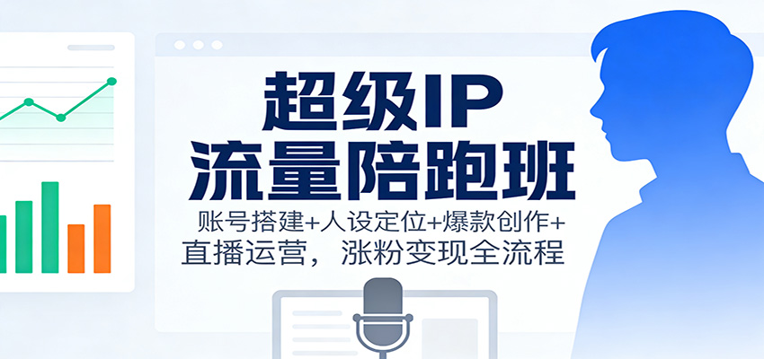 超级IP流量陪跑班：账号搭建+人设定位+爆款创作+直播运营，涨粉变现全流程-资源站