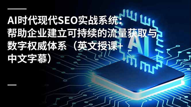 AI时代现代SEO实战系统:帮助企业建立可持续的流量获取与数字权威体系(英文授课+中文字幕-资源站