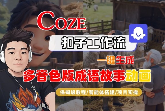 Coze扣子智能体工作流一键生成“多音色版成语故事“动画，全流程保姆级教学-资源站