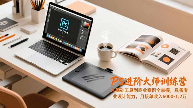 PS进阶大师训练营,从基础工具到商业案例全掌握,具备专业设计能力,月接单收入6000-1.2万-资源站