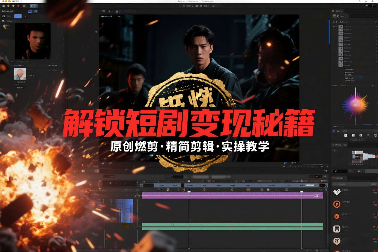 短剧拉新之原创燃剪精简剪辑实操课，解锁短剧变现秘籍-资源站