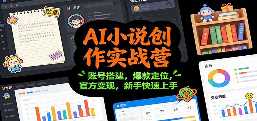 AI小说创作实战营：账号搭建，爆款定位，官方变现，新手快速上手-资源站