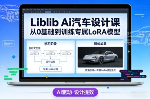 Liblib Ai汽车设计课，从0基础文生图，到教你训练专属设计和风格LoRA模型-资源站