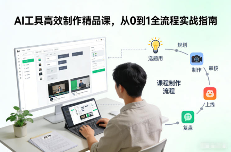 AI工具高效制作精品课，从0到1全流程实战指南-资源站