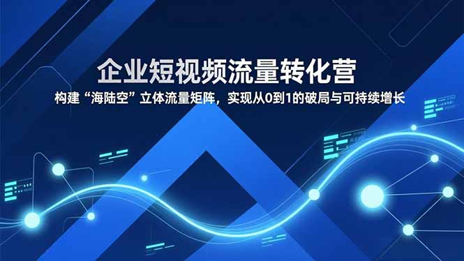 企业短视频流量转化营，构建“海陆空”立体流量矩阵，实现从0到1的破局与可持续增长-资源站