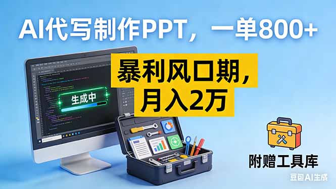 AI代写制作PPT，一单800+， 暴利风口期，月入2万【附工具】-资源站