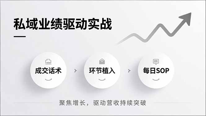 私域业绩驱动实战，成交话术、环节植入、每日SOP，聚焦增长，驱动营收持续突破-资源站