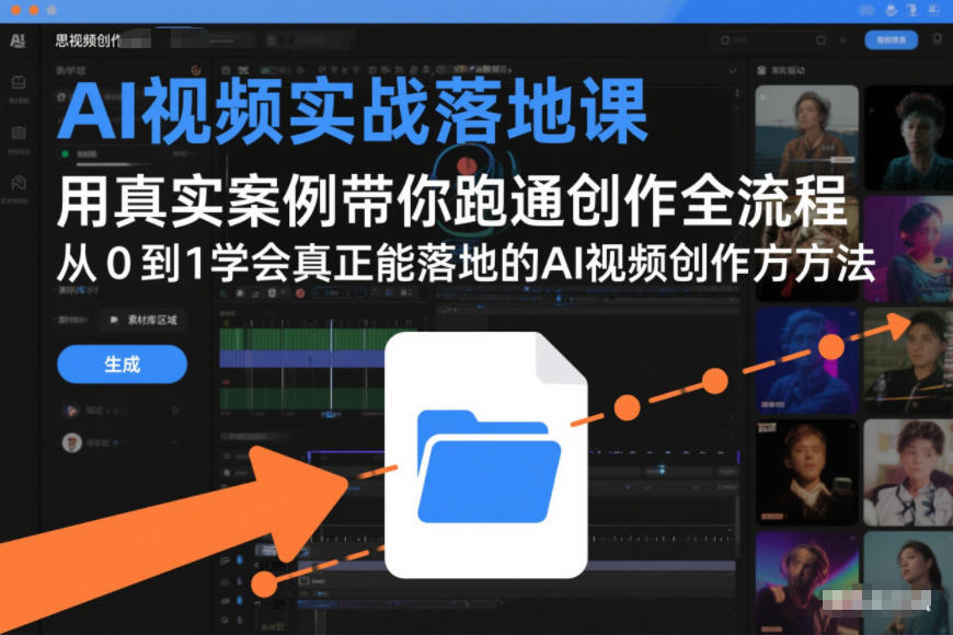 AI视频实战落地课，用真实案例带你跑通创作全流程，从0到1学会真正能落地的AI视频创作方法-资源站
