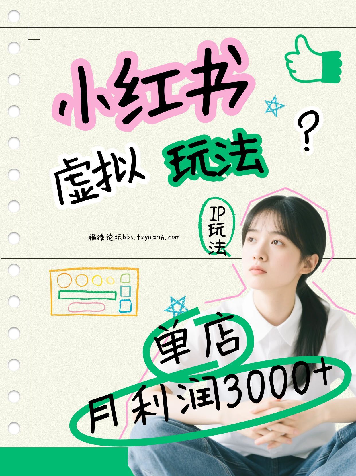 小红书虚拟玩法(铺货流和单品玩法)，单店月利润3000+，IP打法+原创商品(0违规)-资源站