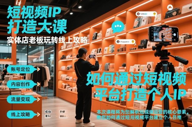 短视频ip打造大课，实体店老板玩转线上攻略-资源站