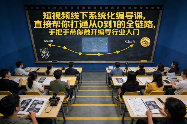 短视频线下系统化编导课，直接帮你打通从0到1的全链路，手把手带你敲开编导行业大门-资源站