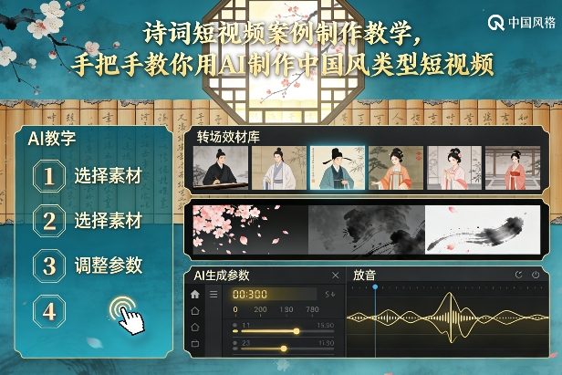 古诗词短视频案例制作教学，手把手教你用AI制作中国风类型短视频-资源站