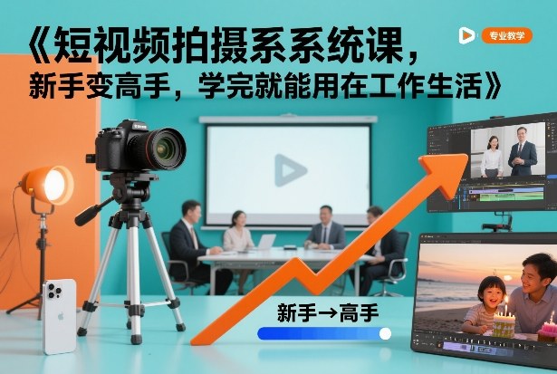 短视频拍摄系统课，新手变高手，学完就能用在工作生活-资源站