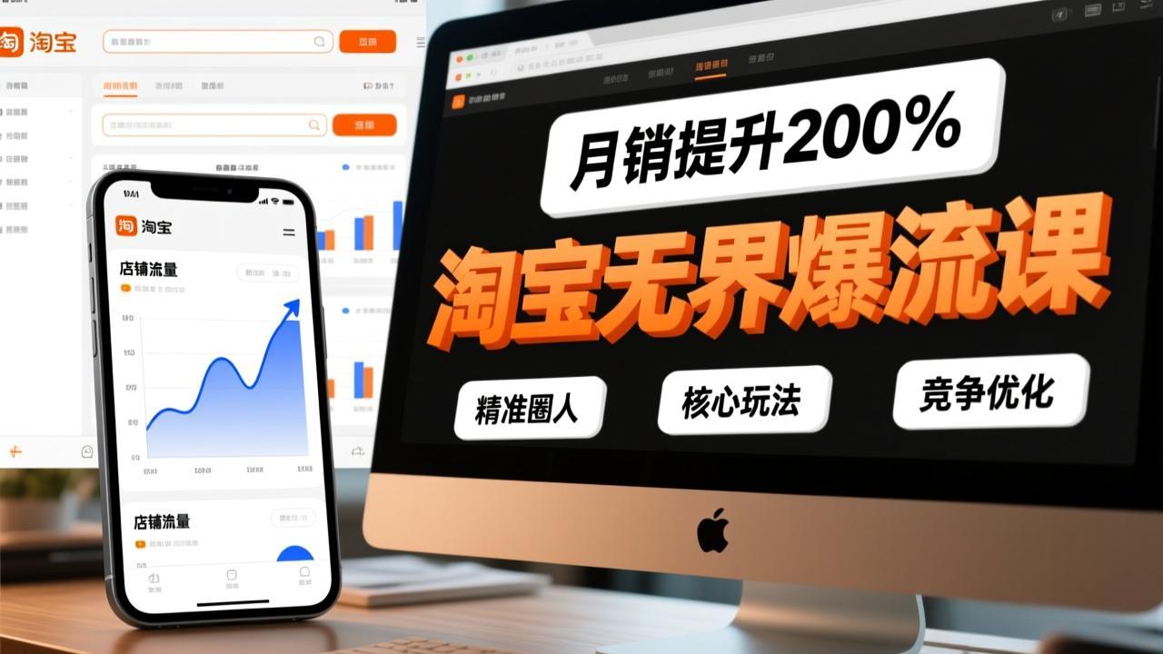 淘宝无界爆流课，精准圈人、核心玩法、竞争优化，快速引爆店铺流量，月销提升200%-资源站