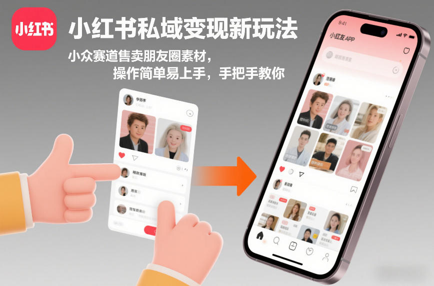 小红书私域变现新玩法，小众赛道售卖朋友圈素材，操作简单易上手，手把手教你-资源站