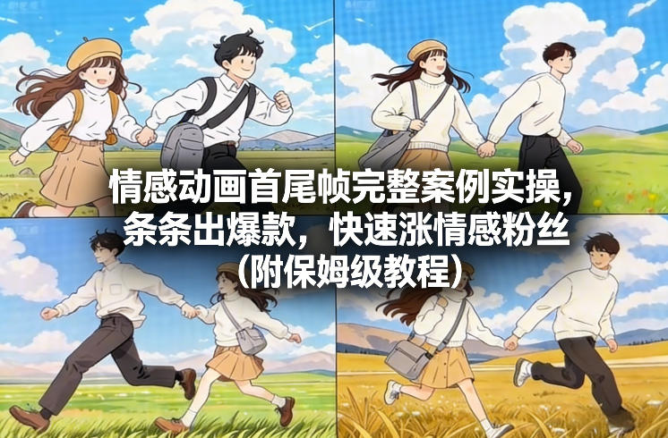 情感动画首尾帧完整案例实操，条条出爆款，快速涨情感粉丝(附保姆级教程)-资源站
