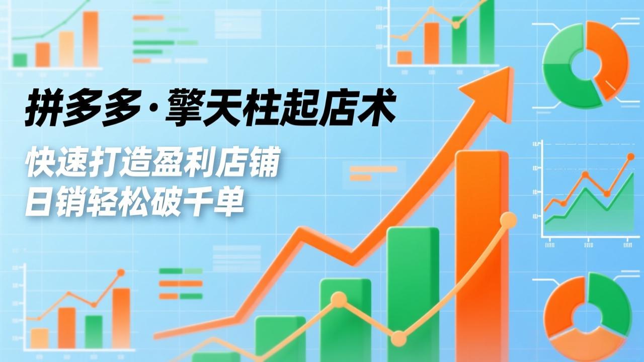 拼多多·擎天柱起店术，爆流布局、利润起飞、不断流，快速打造盈利店铺，日销轻松破千单-资源站