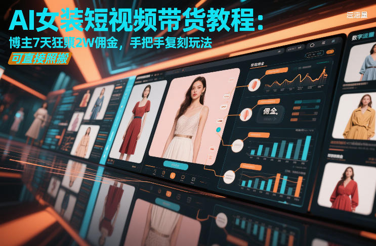 AI女装短视频带货教程：博主7天狂賺2W佣金，手把手复刻玩法，可直接照搬-资源站