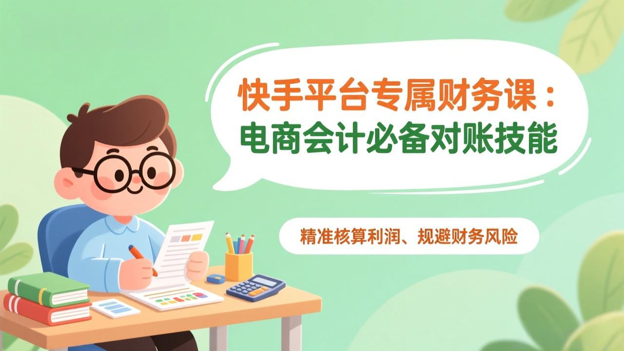 快手平台专属财务课：电商会计必备对账技能，精准核算利润、规避财务风险-资源站
