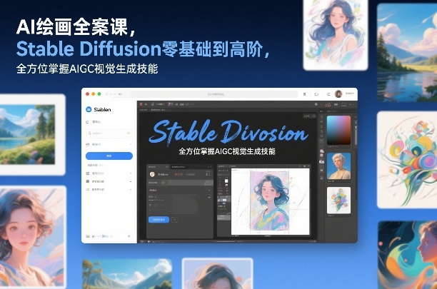 AI绘画全案课，Stable Diffusion零基础到高阶，全方位掌握AIGC视觉生成技能-资源站