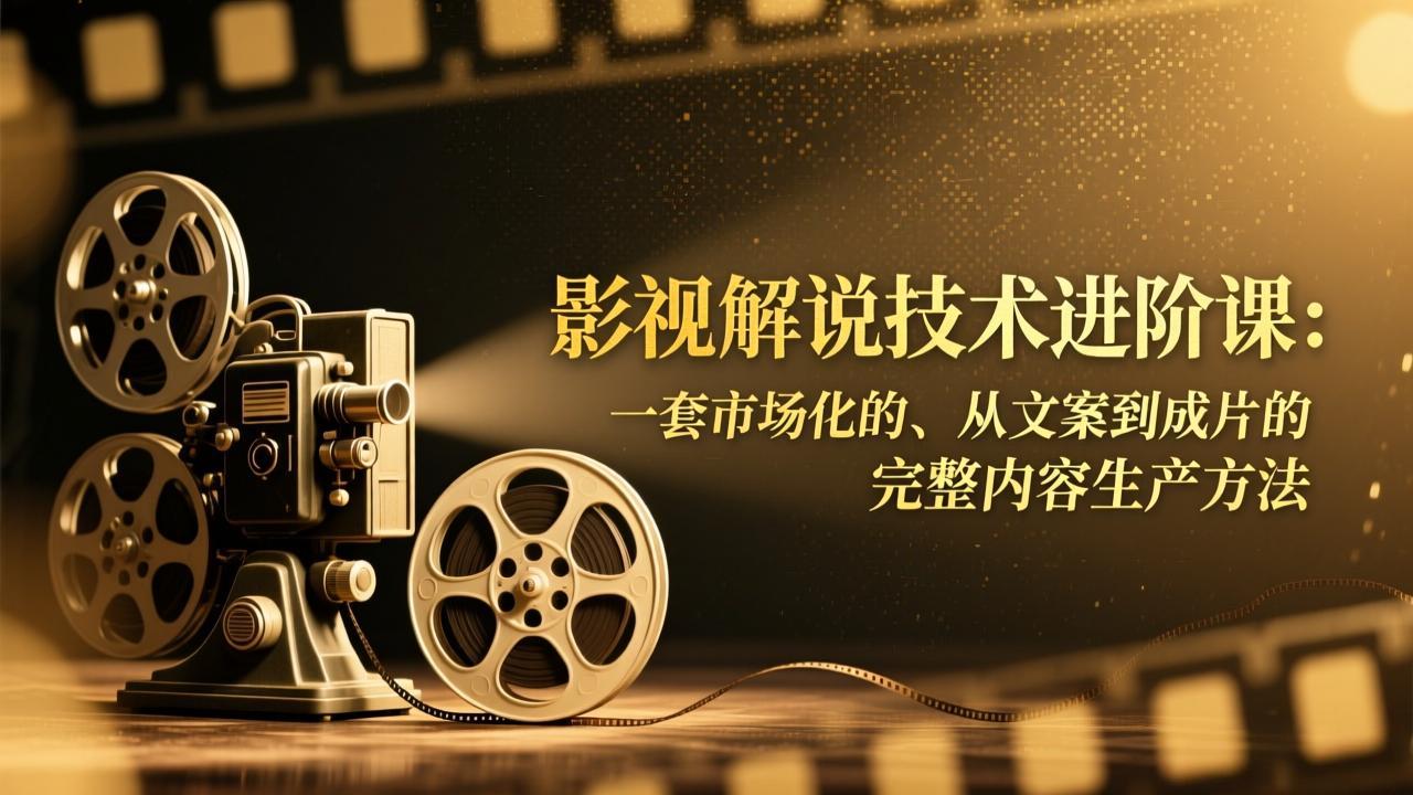 影视解说技术进阶课：一套市场化的、从文案到成片的完整内容生产方法-资源站