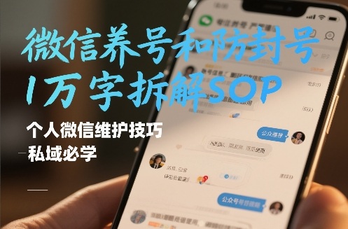 微信养号和防封号1万字拆解SOP，个人微信维护技巧，私域必学【文档】-资源站