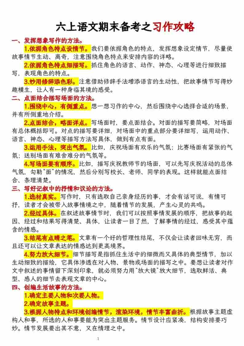 六上语文期末备考之习作攻略-资源站